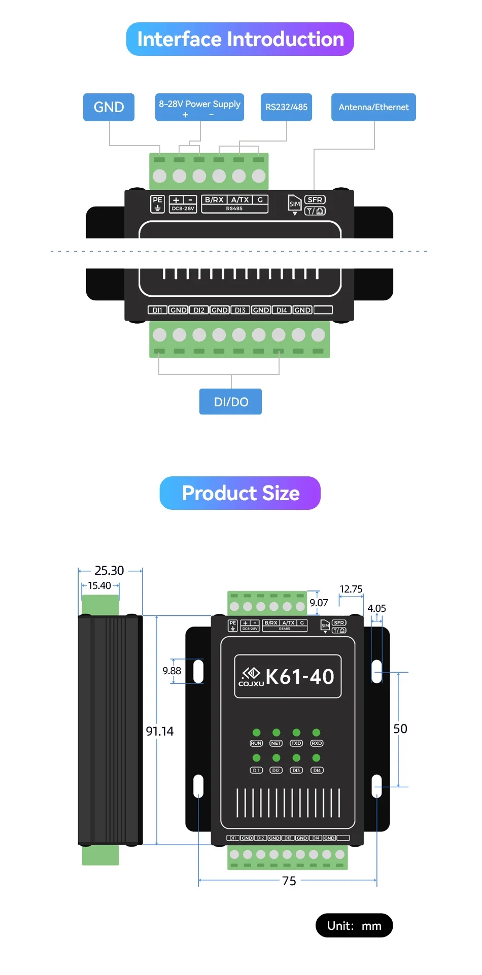 K61-DL20   RS485 Modbus